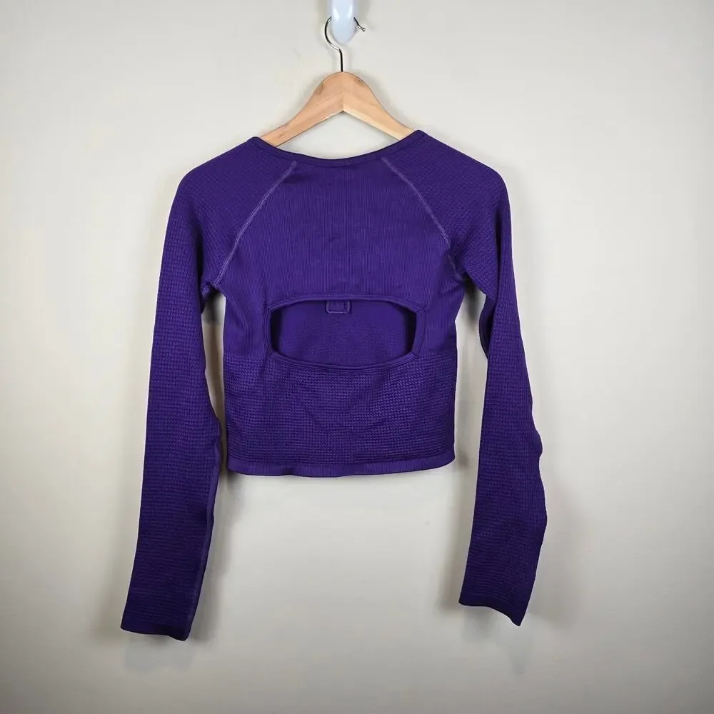 Free People Movement Purple Long Sleeve Top - Picture 3 of 5